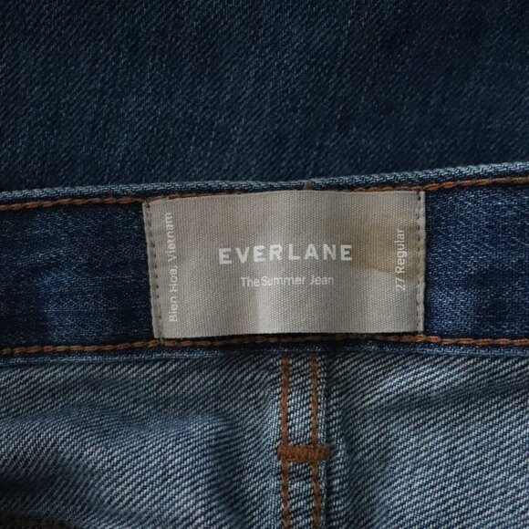 Everlane Women's Sz 27R The Summer Distressed High Rise Medium Wash Denim Jeans - Picture 10 of 11